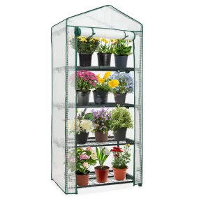 EAGLE PEAK Mini Greenhouse with Wire Shelves,27.2"x19.3"x64.2"