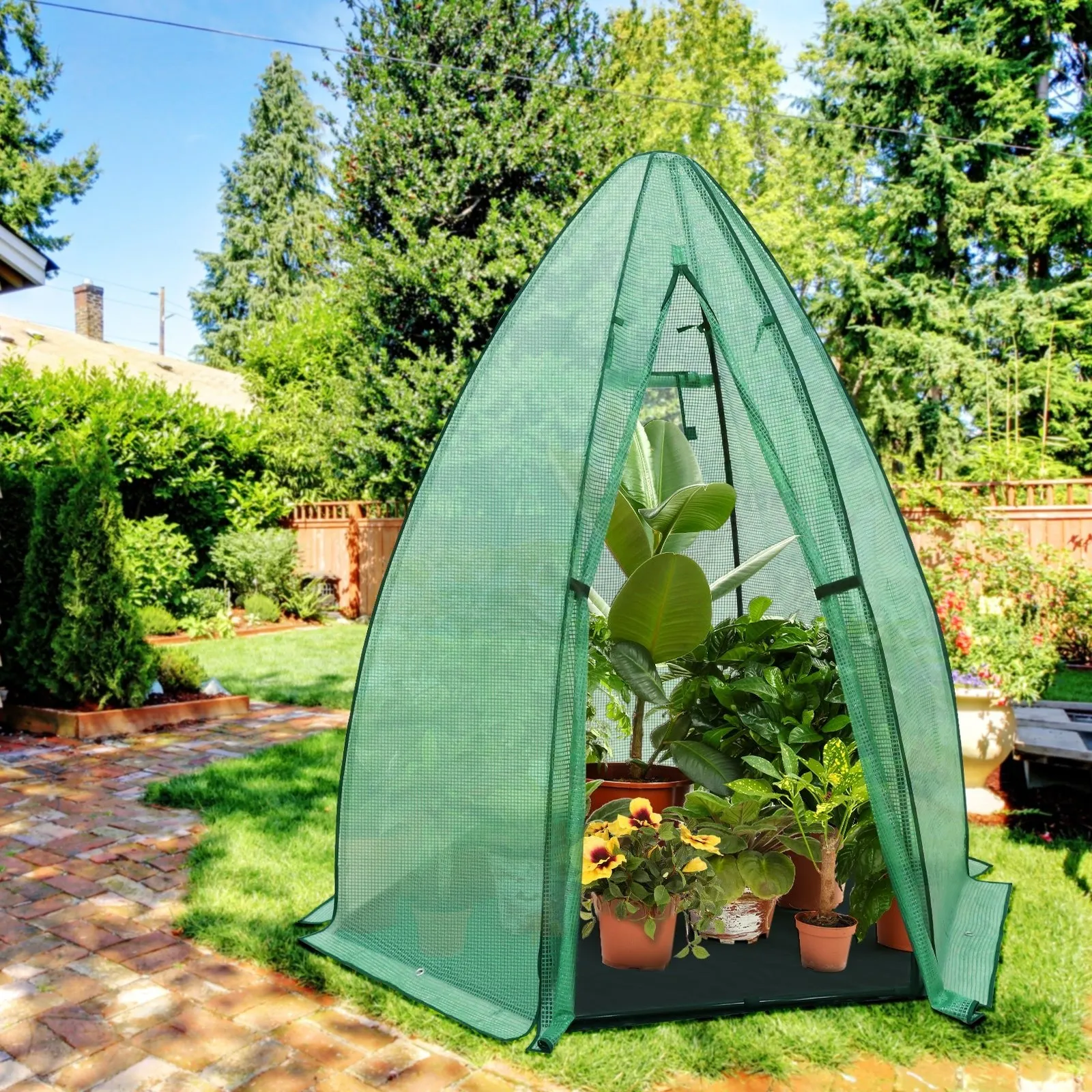 EAGLE PEAK Portable Mini Dome Greenhouse with Zippered Door and Mesh Window