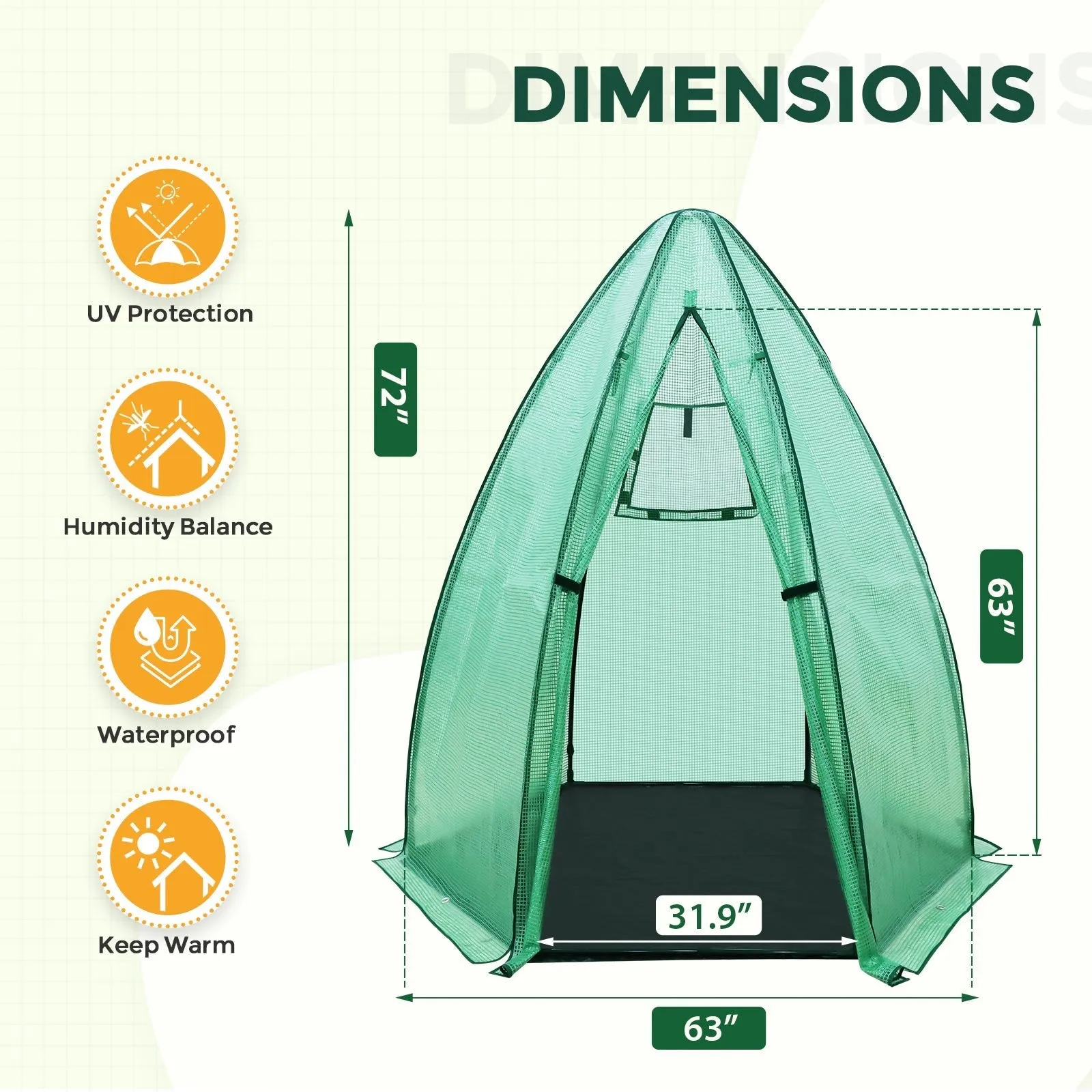 EAGLE PEAK Portable Mini Dome Greenhouse with Zippered Door and Mesh Window