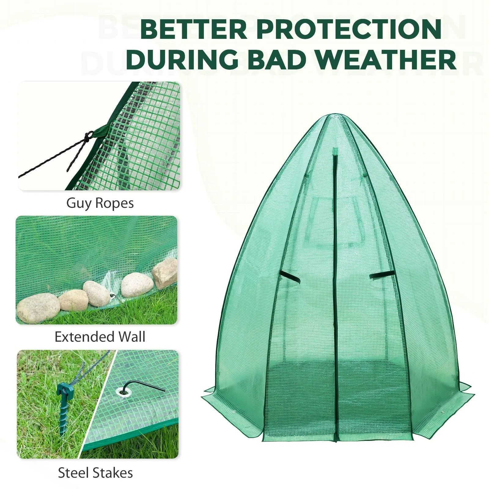 EAGLE PEAK Portable Mini Dome Greenhouse with Zippered Door and Mesh Window