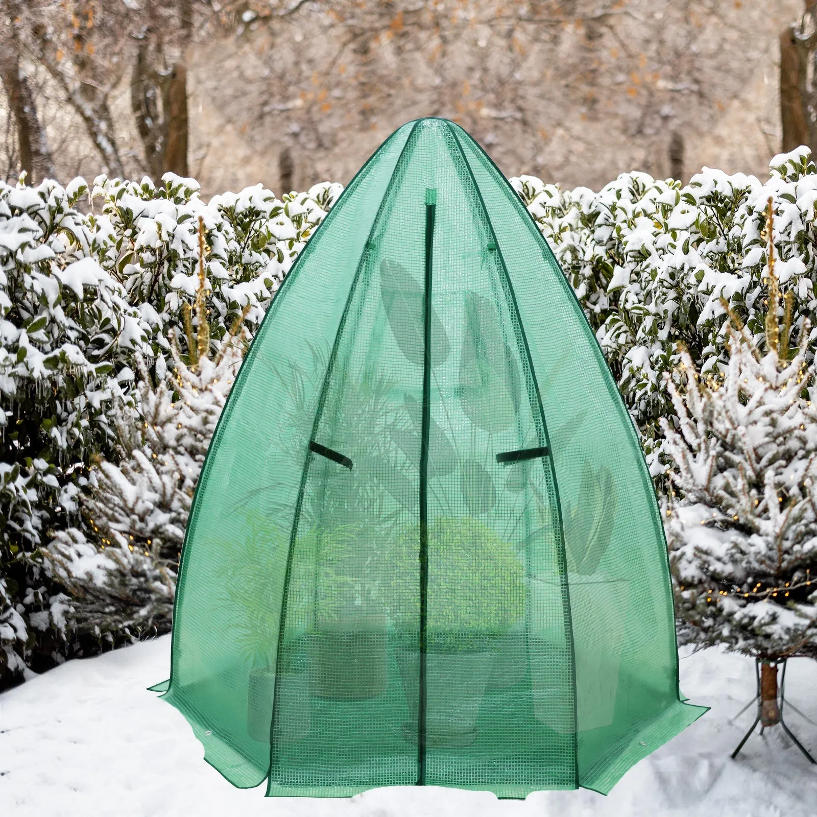 EAGLE PEAK Portable Mini Dome Greenhouse with Zippered Door and Mesh Window