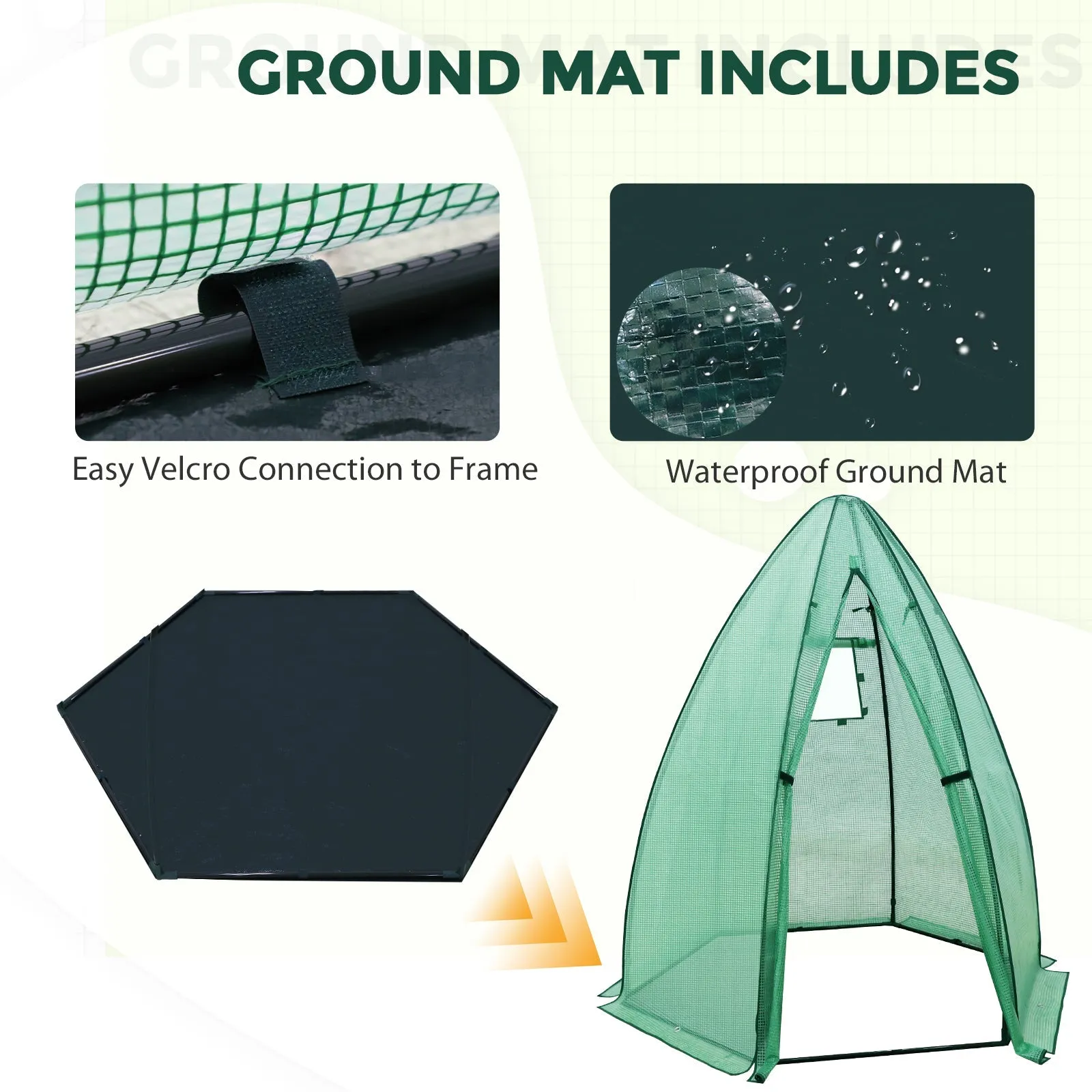 EAGLE PEAK Portable Mini Dome Greenhouse with Zippered Door and Mesh Window