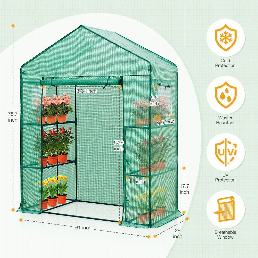 EAGLE PEAK Walk in 3-Tier Greenhouse,61"x28"x79"