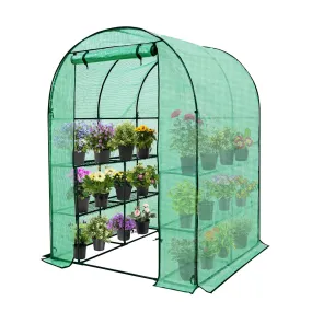 EAGLE PEAK Walk in Greenhouse 3 Tier with Wire Shelves,56.3”x56.3”x76.8”