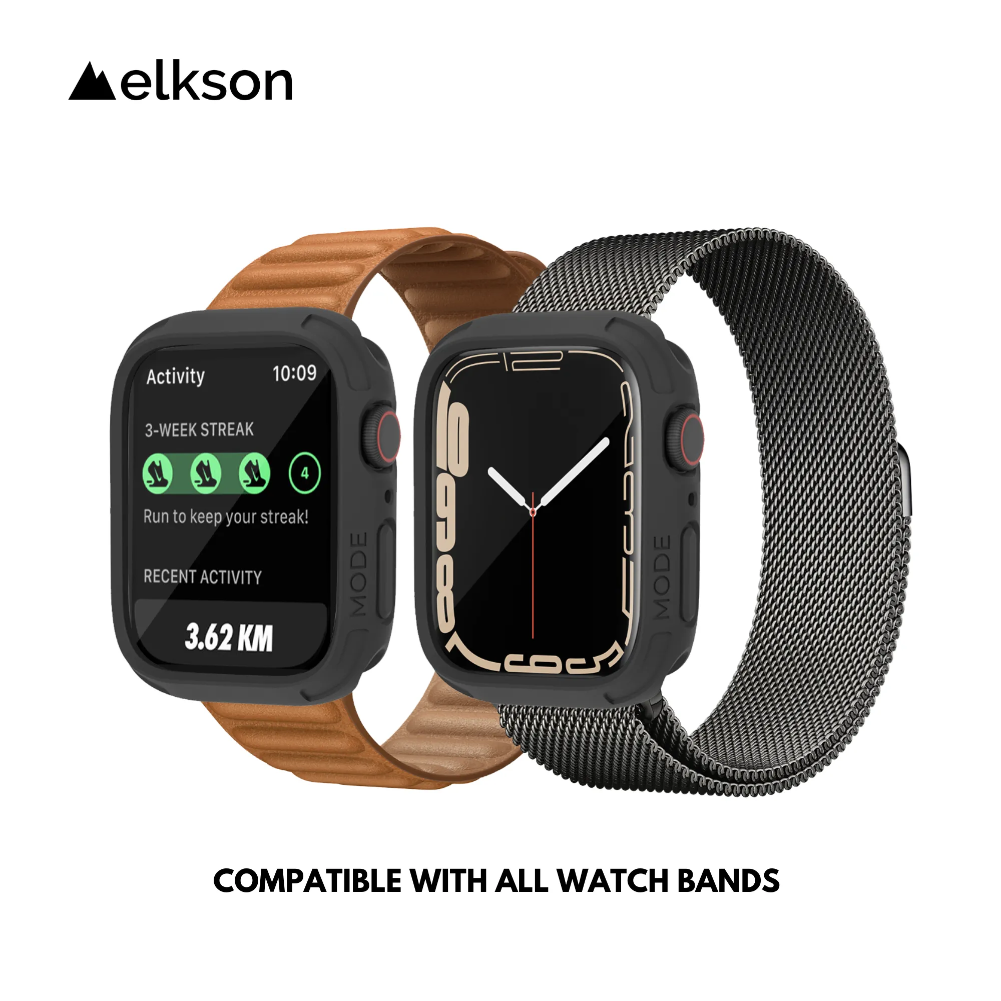 Elkson Quattro 2.0 Series Bumper Case 45mm For Apple Watch Series 7 & 8