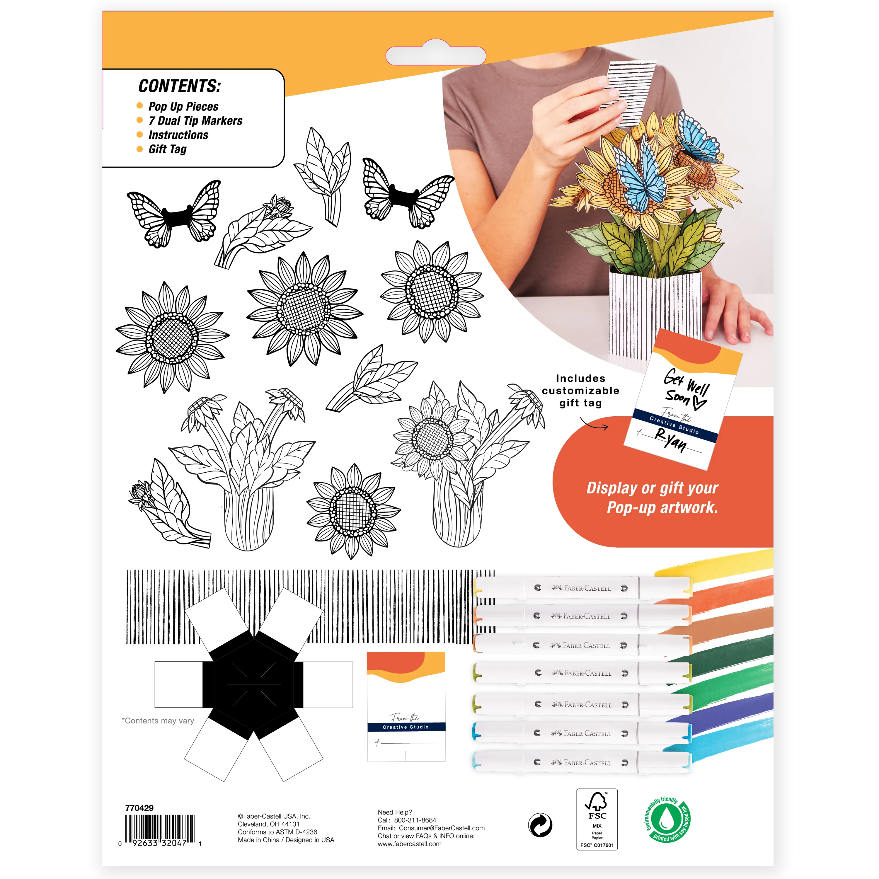 Faber-Castell Pop Up Coloring: Sunflowers & Butterflies