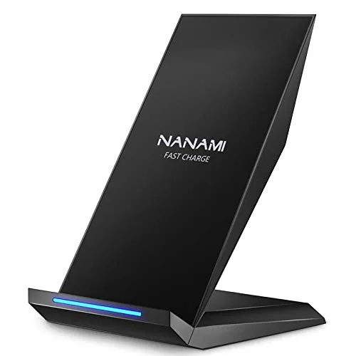 Fast Wireless Charger,NANAMI Qi Certified Wireless Charging Stand Compatible iPhone 15/15 Pro/15 Plus/15 Pro Max/14/14 Pro/13/12,Samsung Galaxy S24/S23/S22/S21/S20/Note 20 Ultra and Qi-Enabled Phone