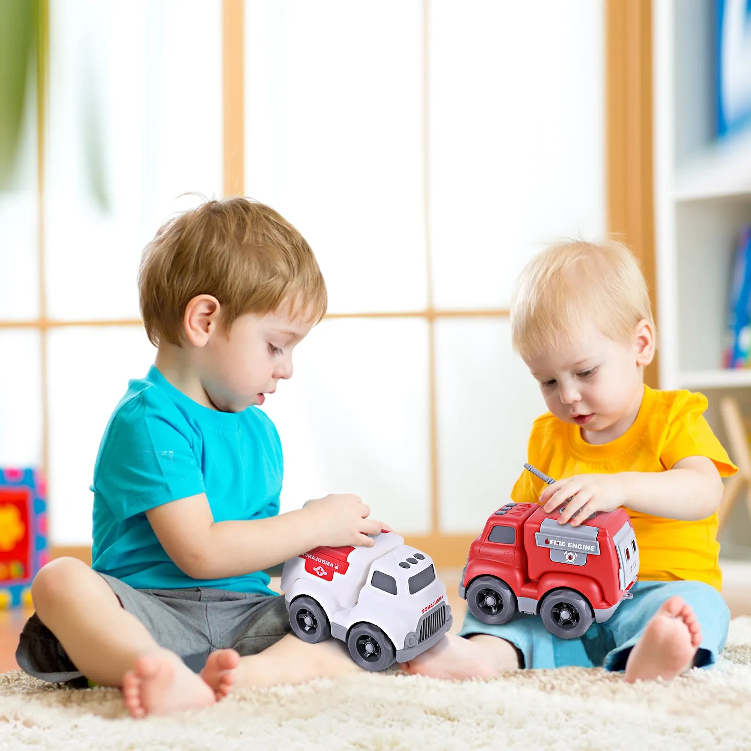 Fire Engine Truck Toys Take Apart Assembly Play Set