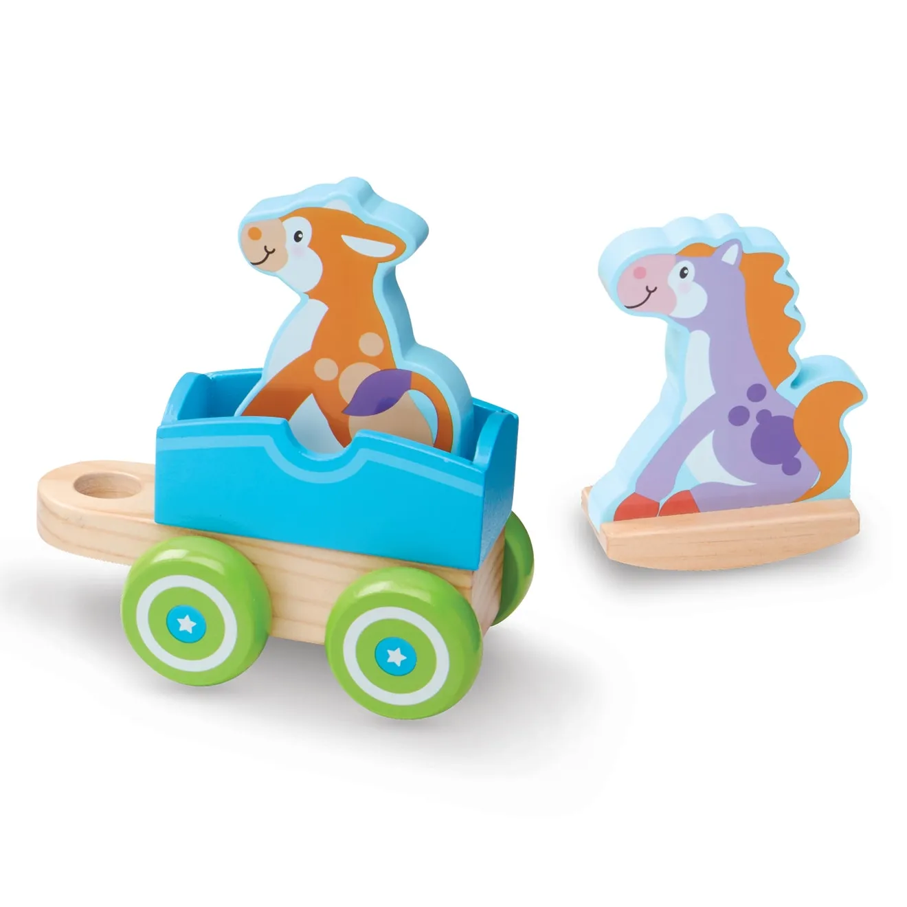 First Play Wooden Rocking Farm Animals Pull Train