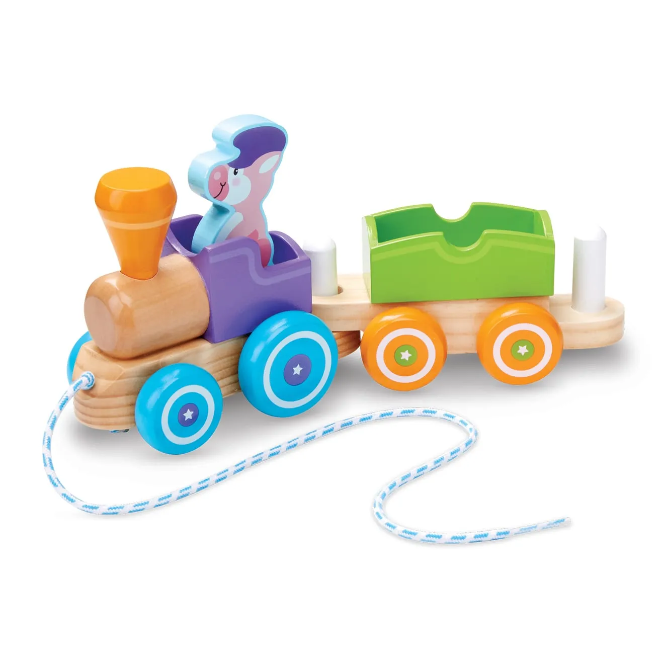 First Play Wooden Rocking Farm Animals Pull Train