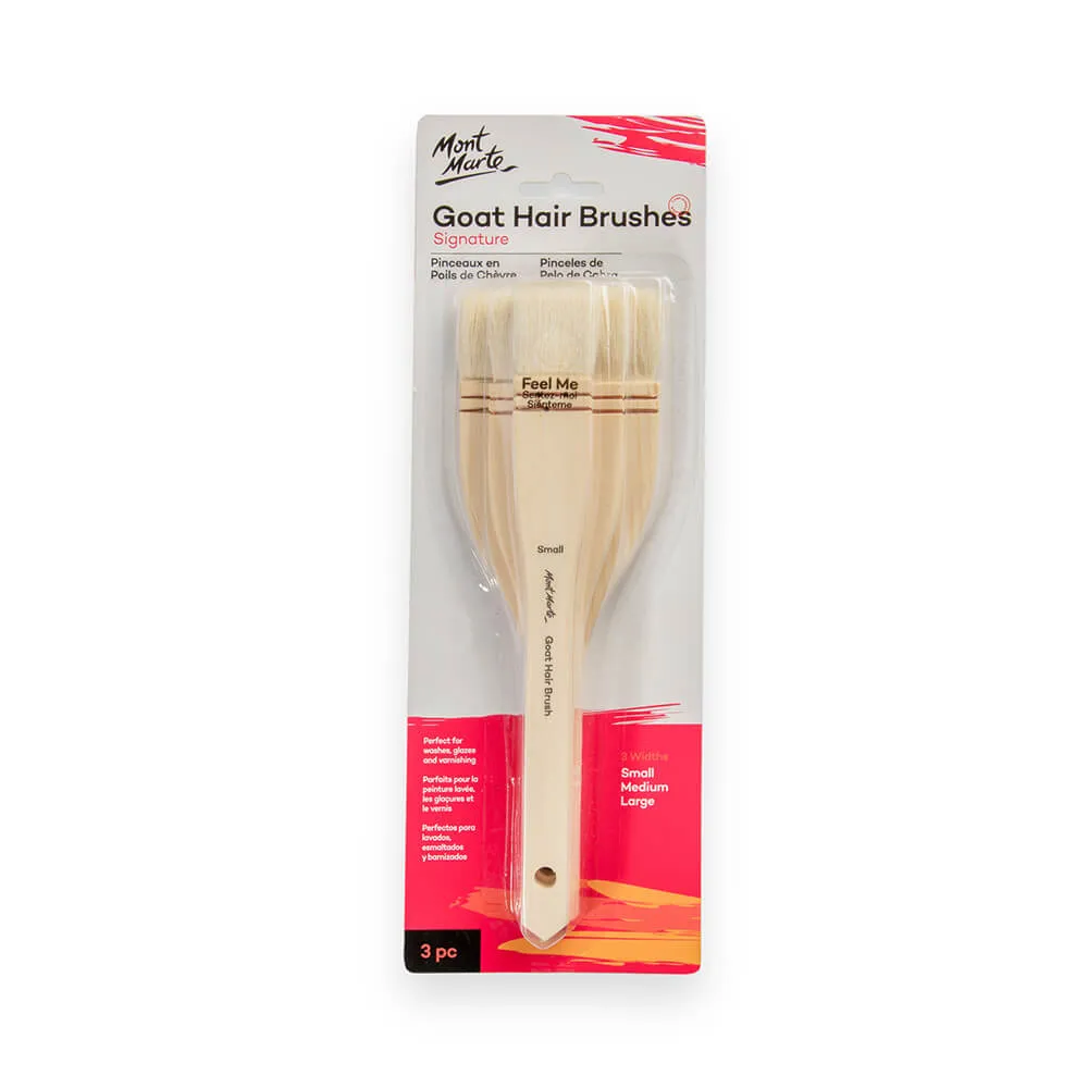 Goat Hair Brushes Set 3pc