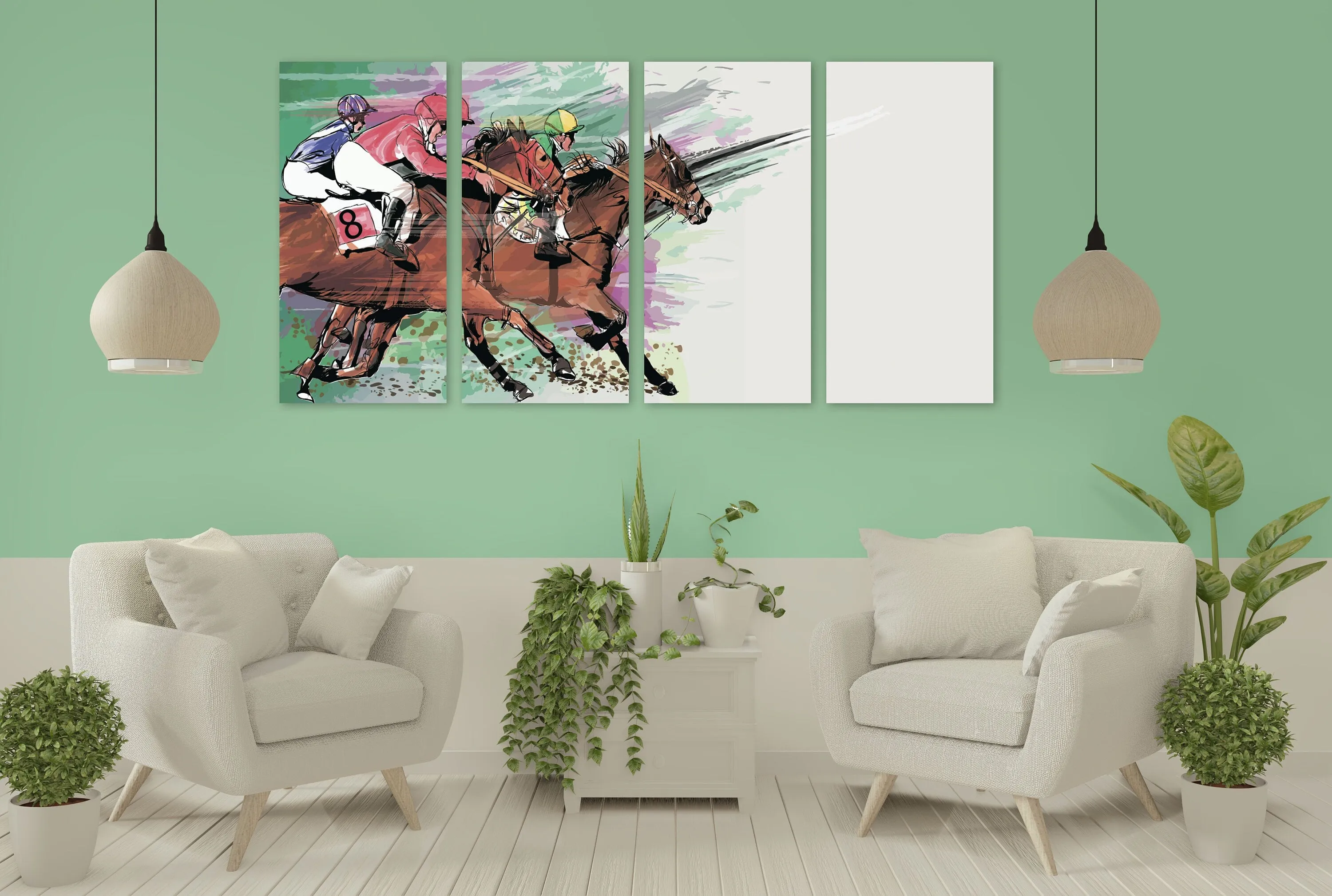 Horse racing art, horse wall art, amazing hand drawn horse paintings on canvas, canvas painting, decorative gift, fathers day gift