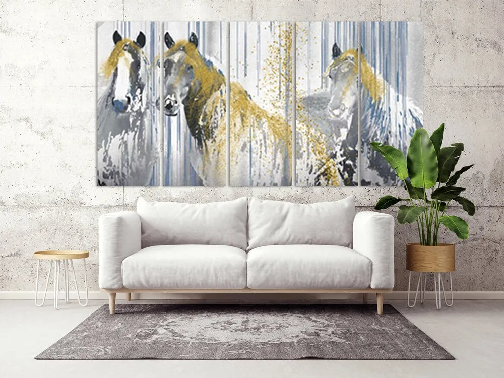 Horse wall art Amazing hand drawn horse paintings on canvas home wall decor canvas painting horse printable art large canvas art