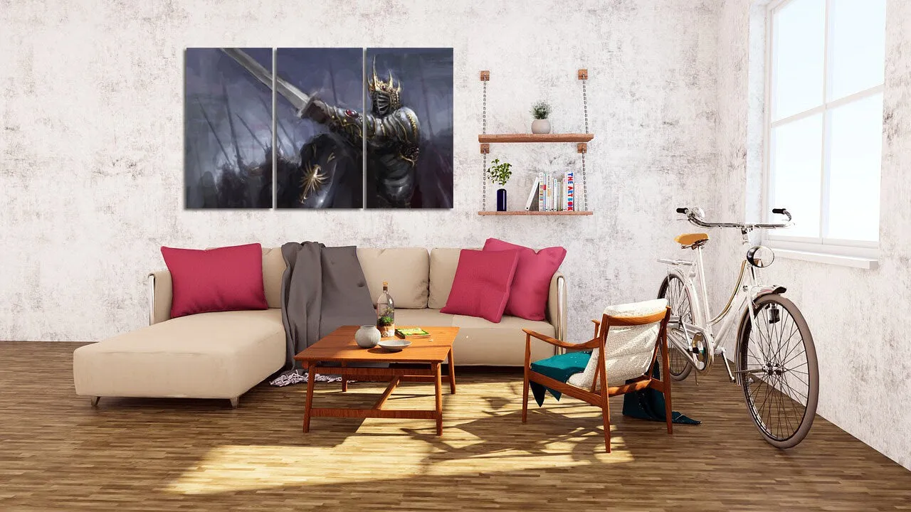 Knight wall art, anime canvas painting, nursery wall decor, sword art, fantasy art print, dark fantasy wall art, knight poster