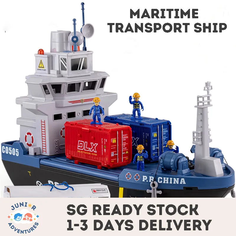 Large-scale toy ship maritime transport vessel capable of accommodating cargo ships simulated toy ship realistic sound effects spray