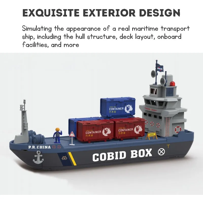 Large-scale toy ship maritime transport vessel capable of accommodating cargo ships simulated toy ship realistic sound effects spray