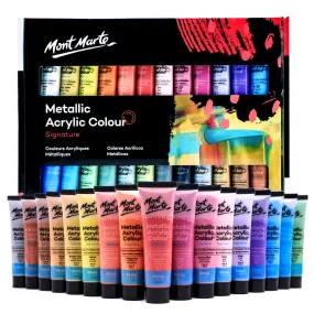 Metallic Acrylic Colour Paint Set Signature 24pc x 36ml (1.2 US fl.oz)