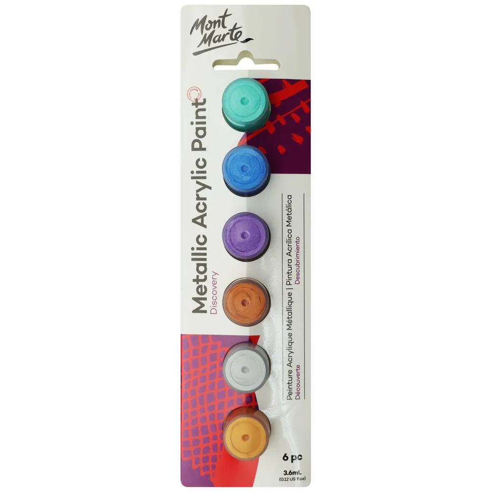 Metallic Acrylic Paint Discovery 6pc x 3.6ml (0.12 US fl.oz)