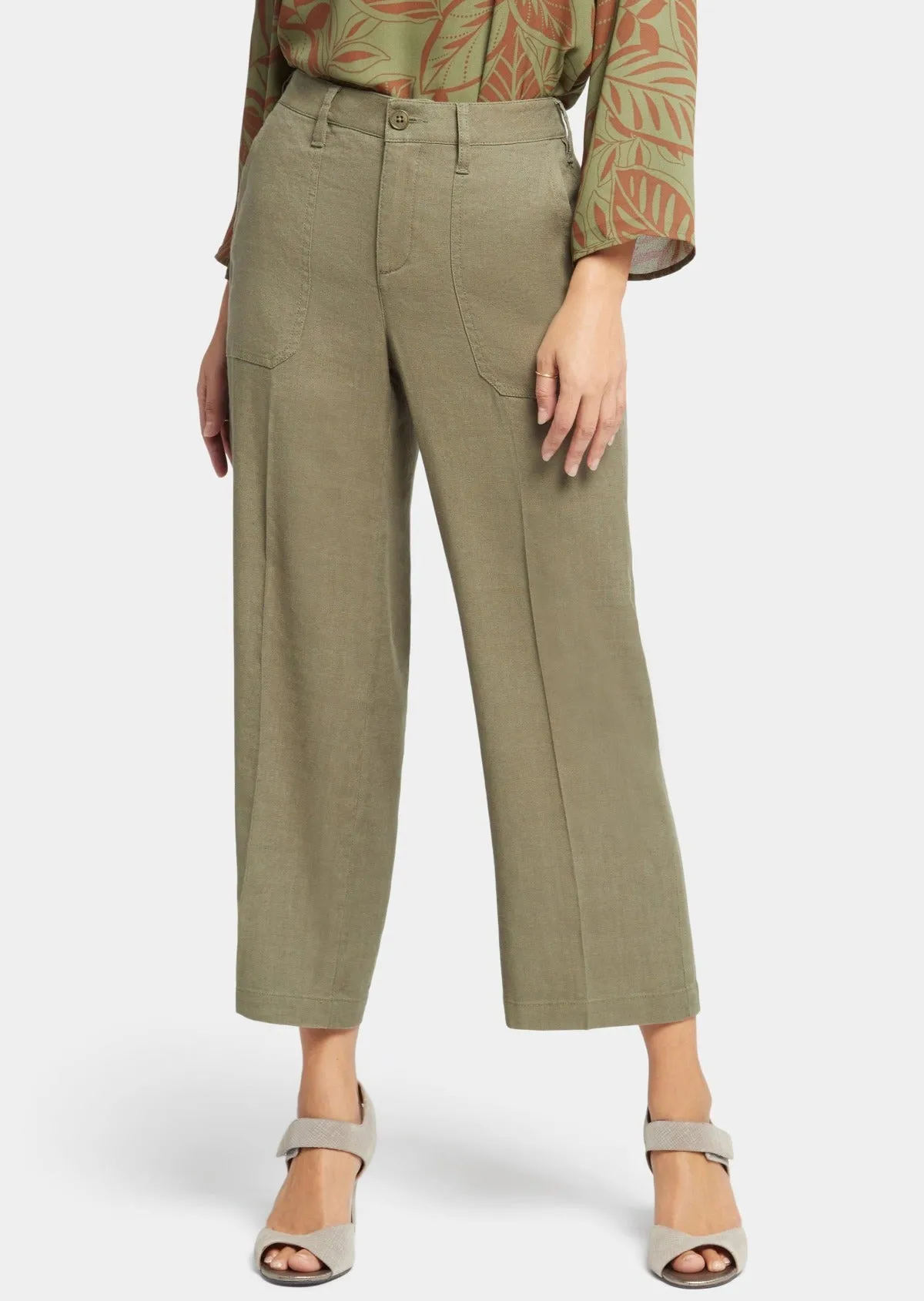 NYDJ - Wide Leg Cargo Capri Pants - Avocado