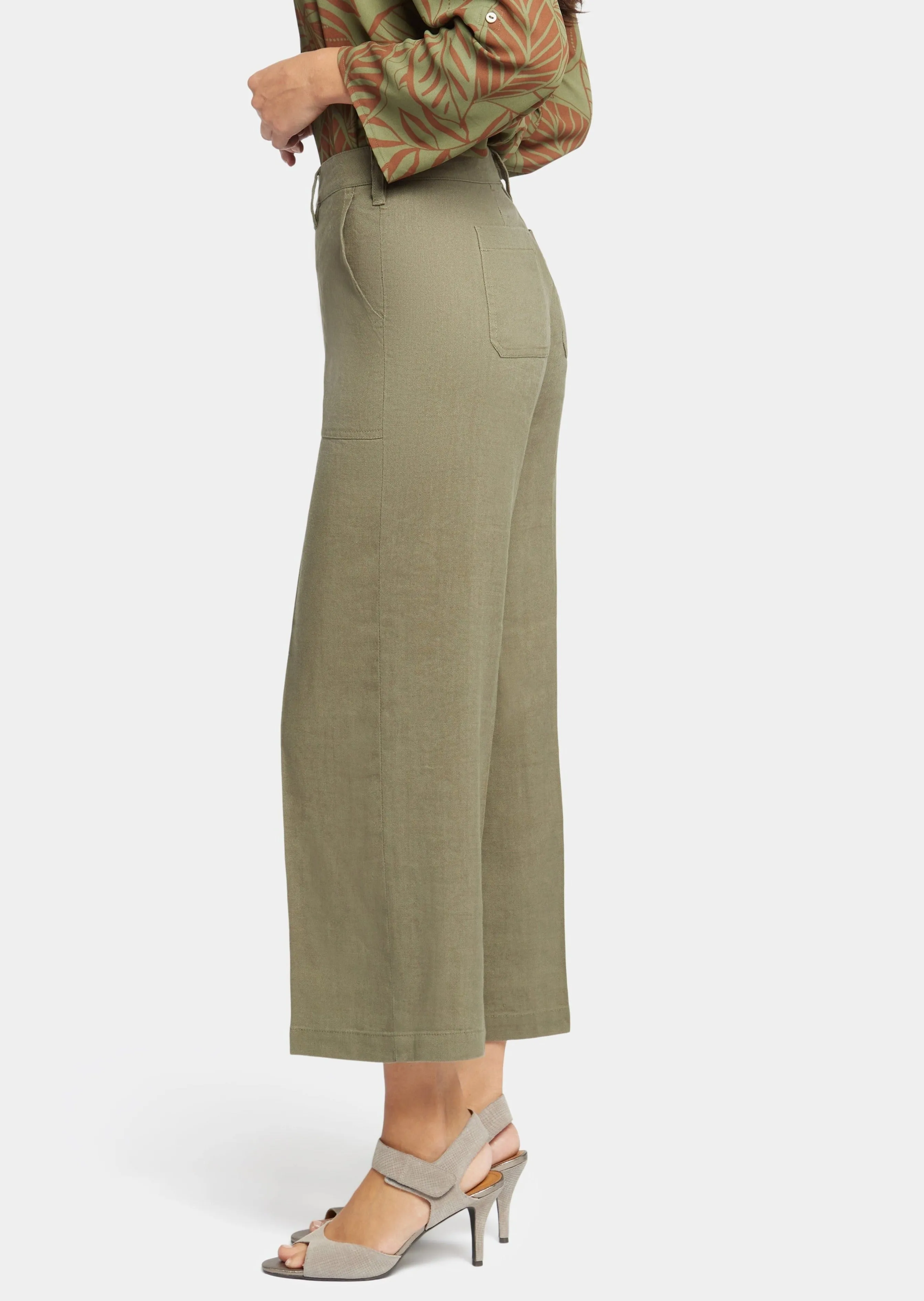 NYDJ - Wide Leg Cargo Capri Pants - Avocado