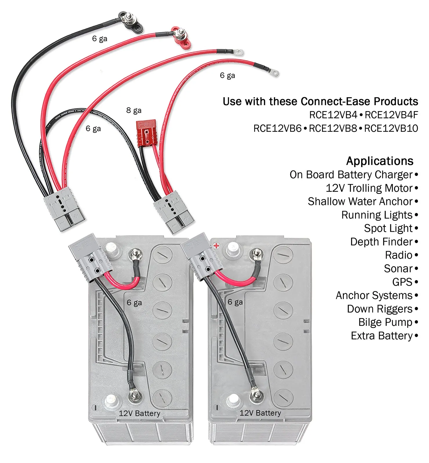 Outboard Dual Battery Isolator/ACR & Accessories Kit - RCE12VBM6IK Lithium Compatible