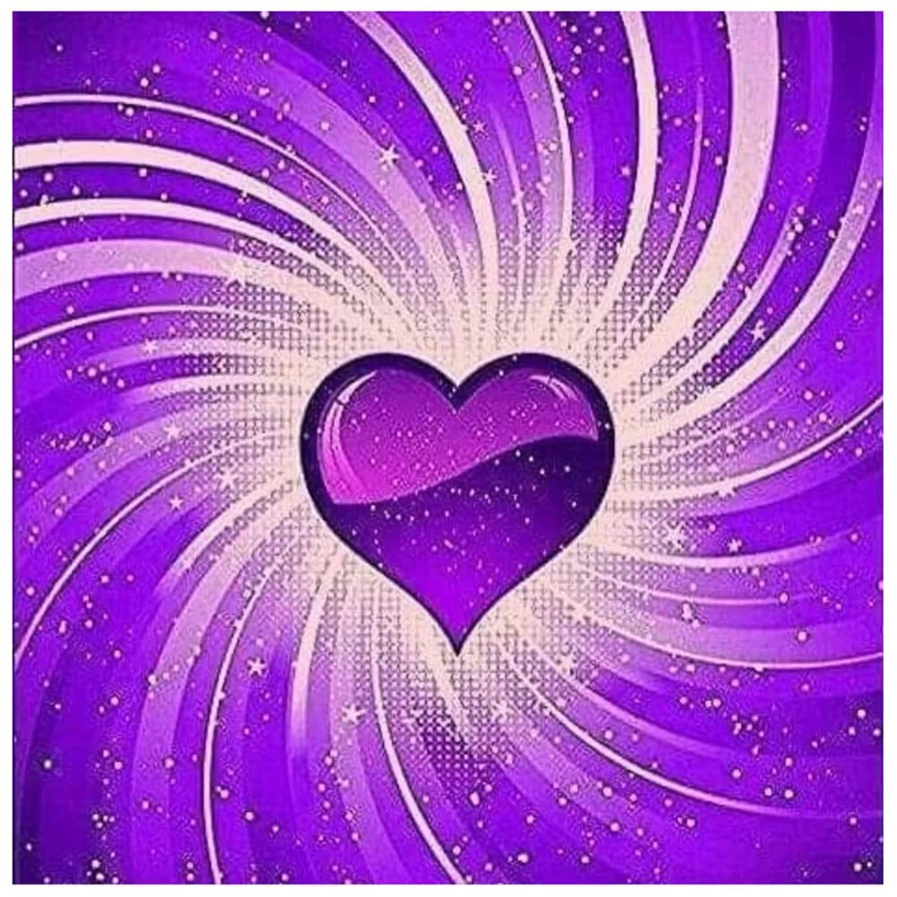 Purple Heart - Full Round Diamond - 30x30cm