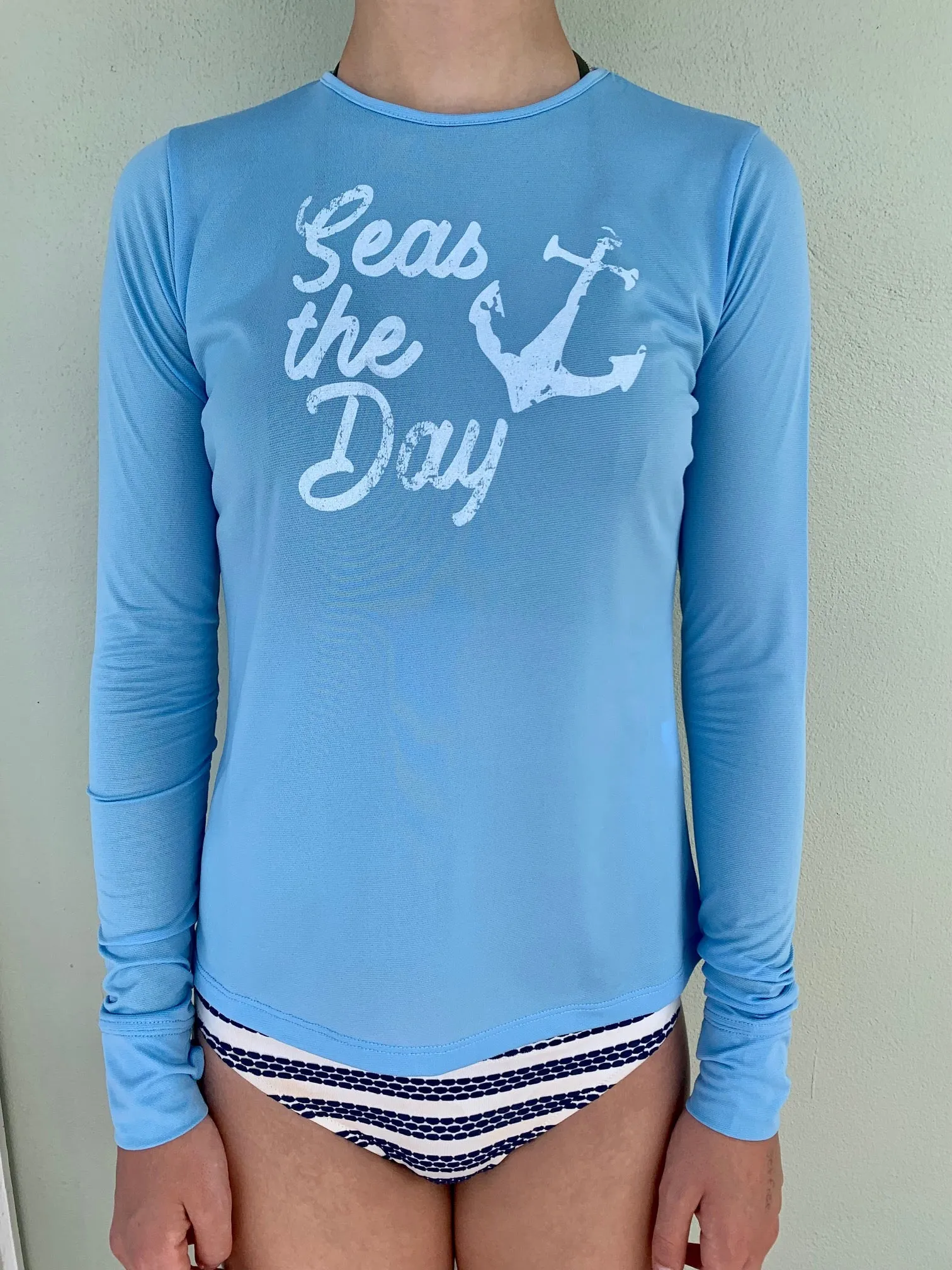 Seas The Day UPF50 Top - Ocean Blue