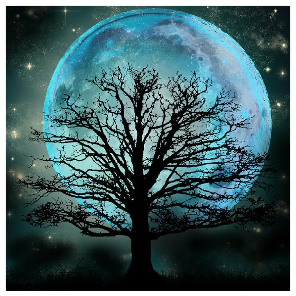 Tree Moon  - Full Diamond Painting - 30x30cm