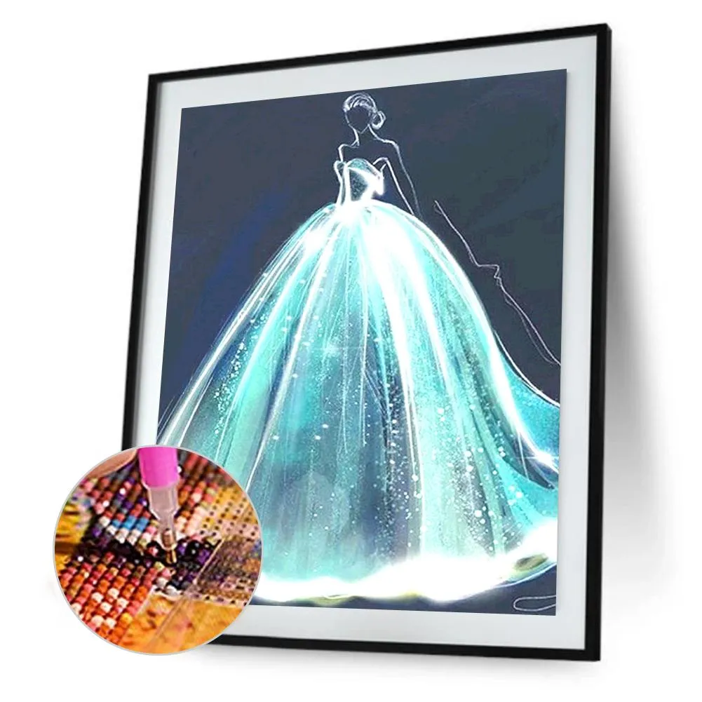 Wedding Dress Beauty - 5D DIY Special Shaped Diamond Painting (Canvas 30x40cm/11.81x15.71in )