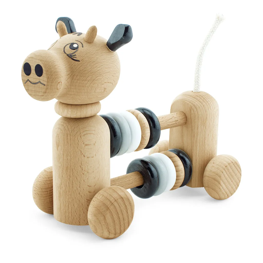 Wooden Cow With Counting Beads - Ruben