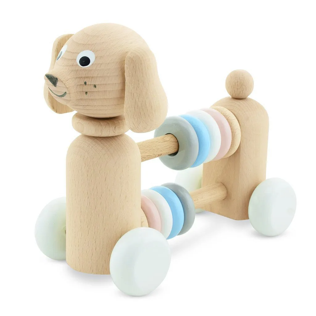 Wooden Dog With Beads - Layla