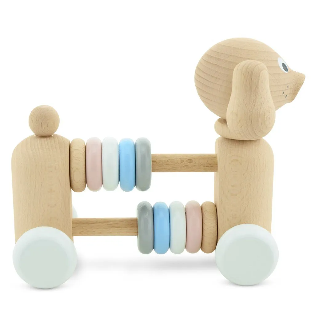 Wooden Dog With Beads - Layla