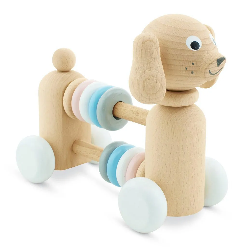 Wooden Dog With Beads - Layla