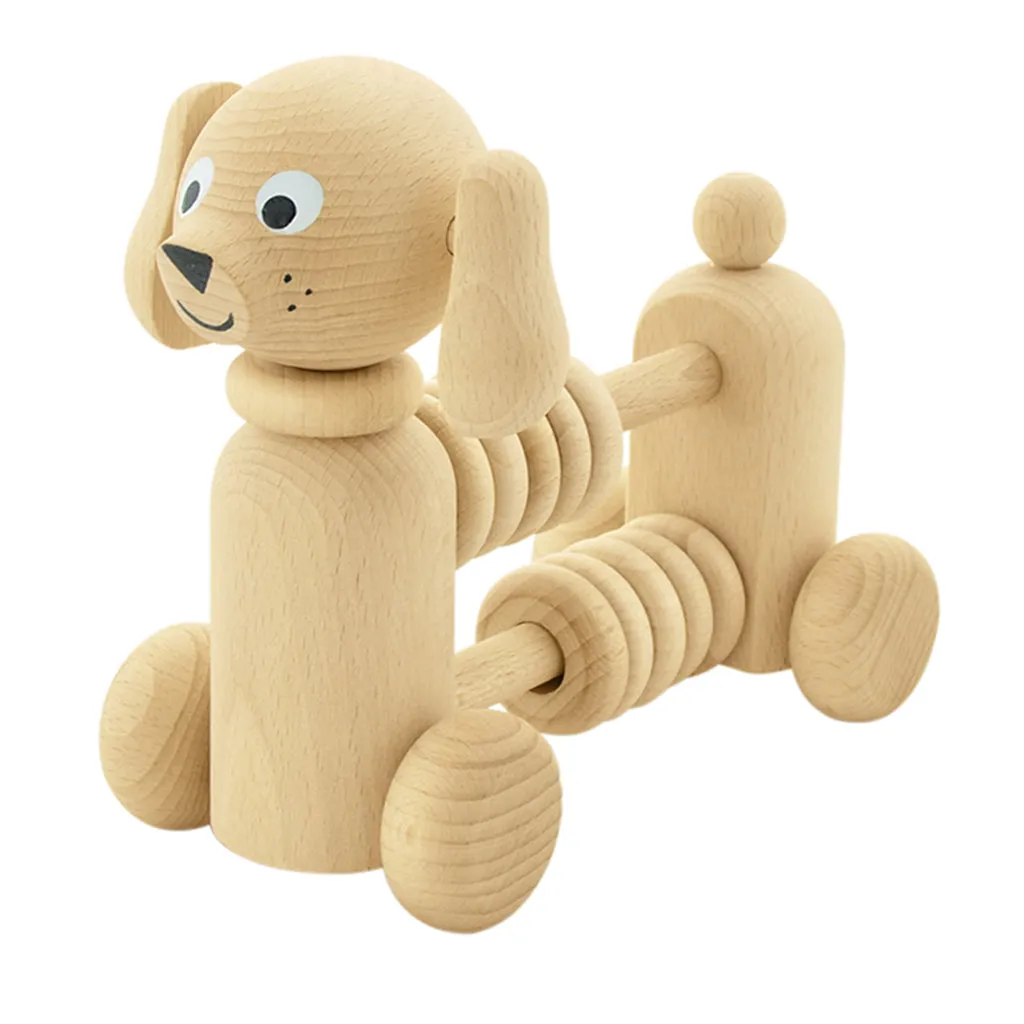 Wooden Dog With Counting Beads - Rowan