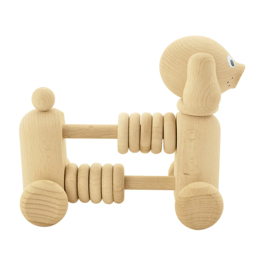 Wooden Dog With Counting Beads - Rowan