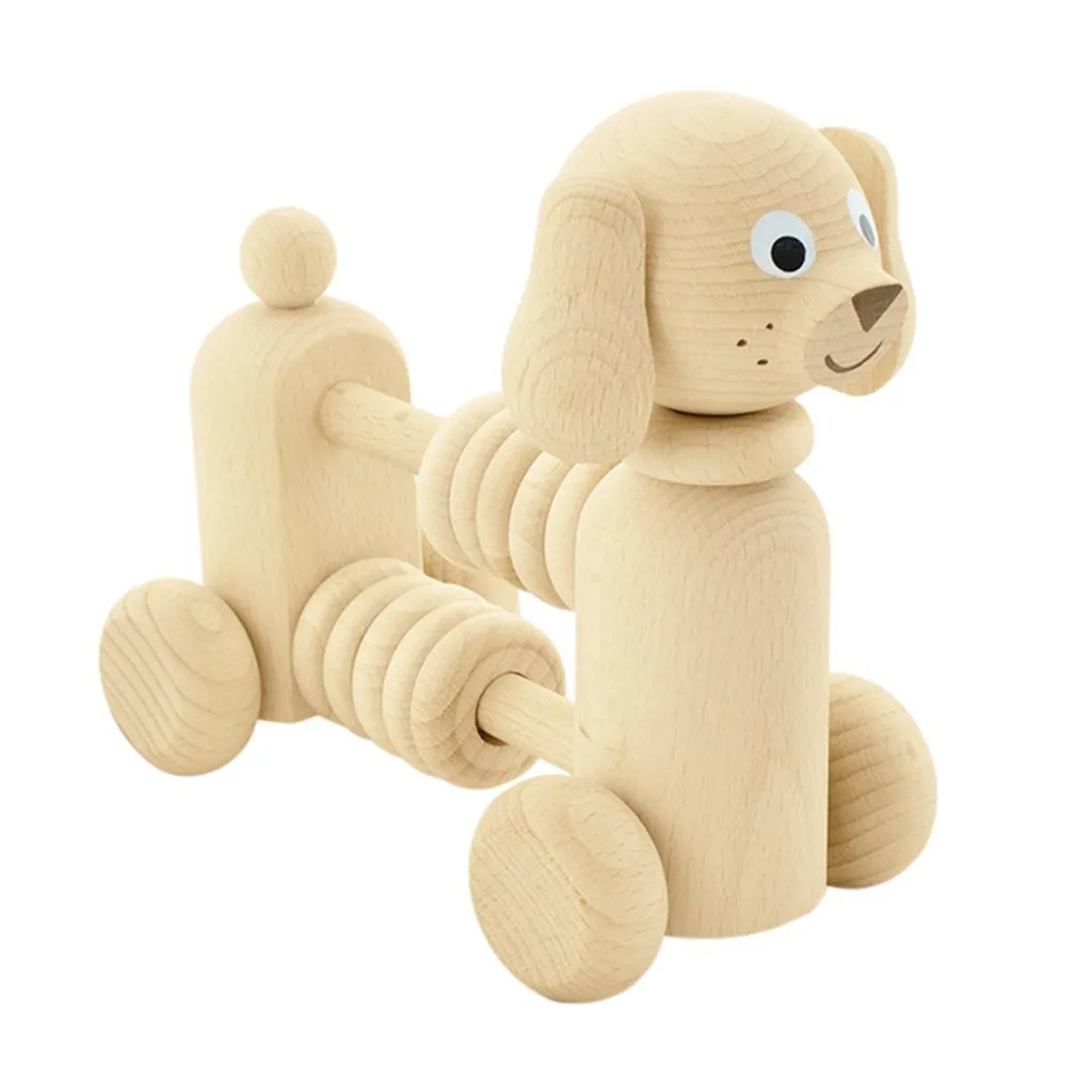 Wooden Dog With Counting Beads - Rowan